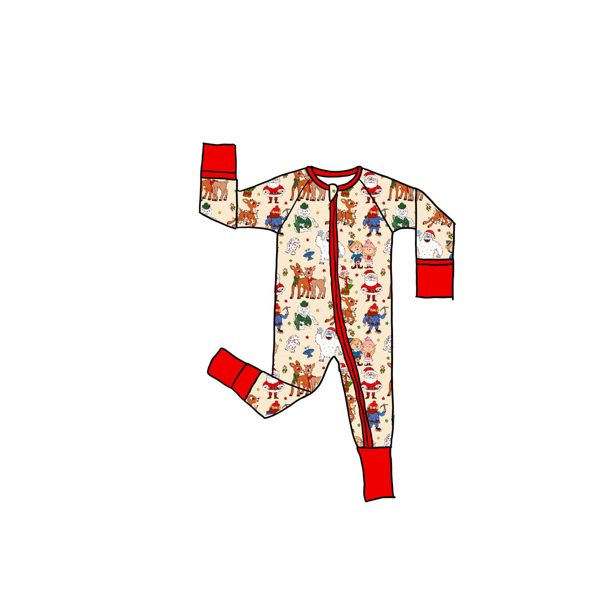 Christmas Misfits Bamboo Zippie Romper