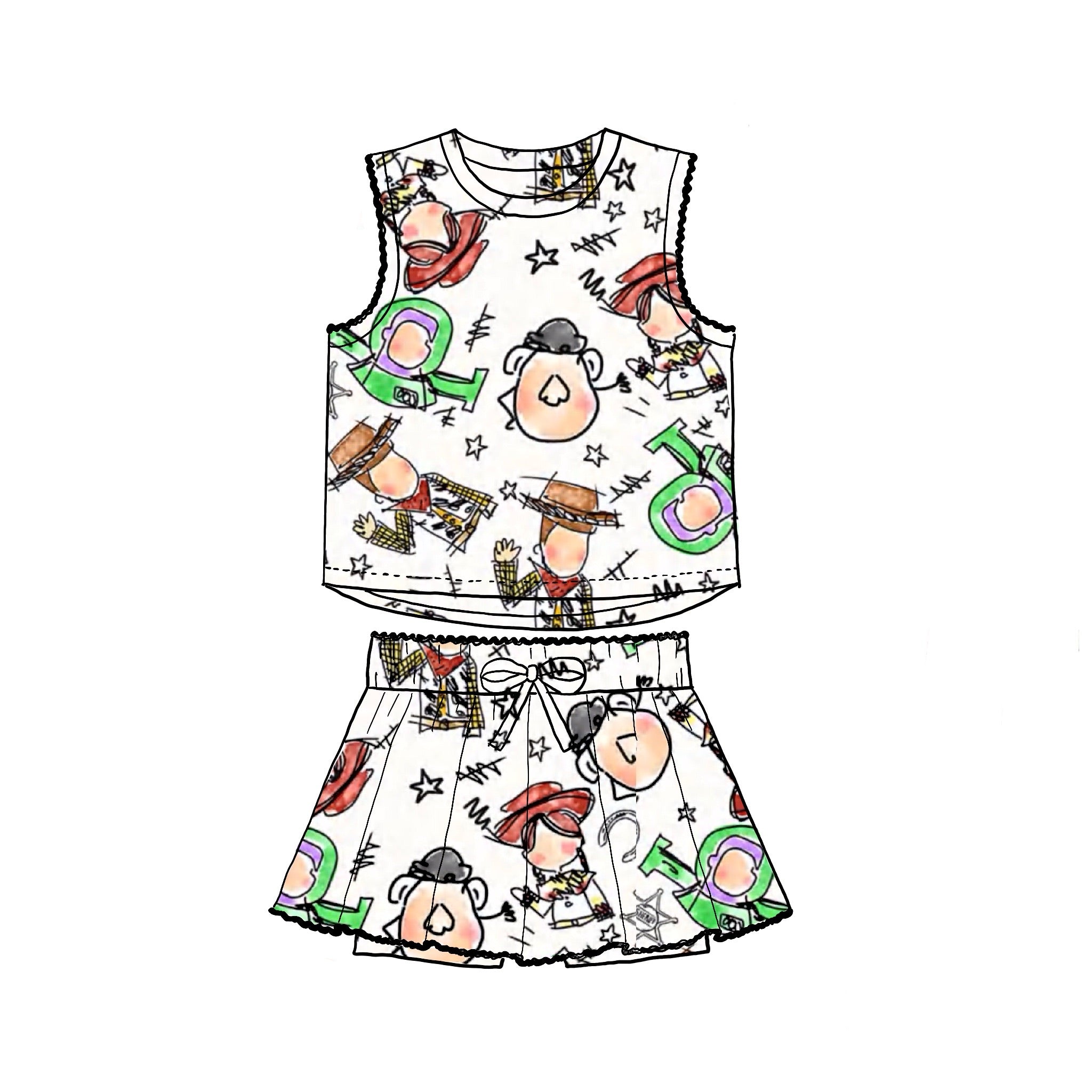 Sketch Squiggle Trim Athletic Set