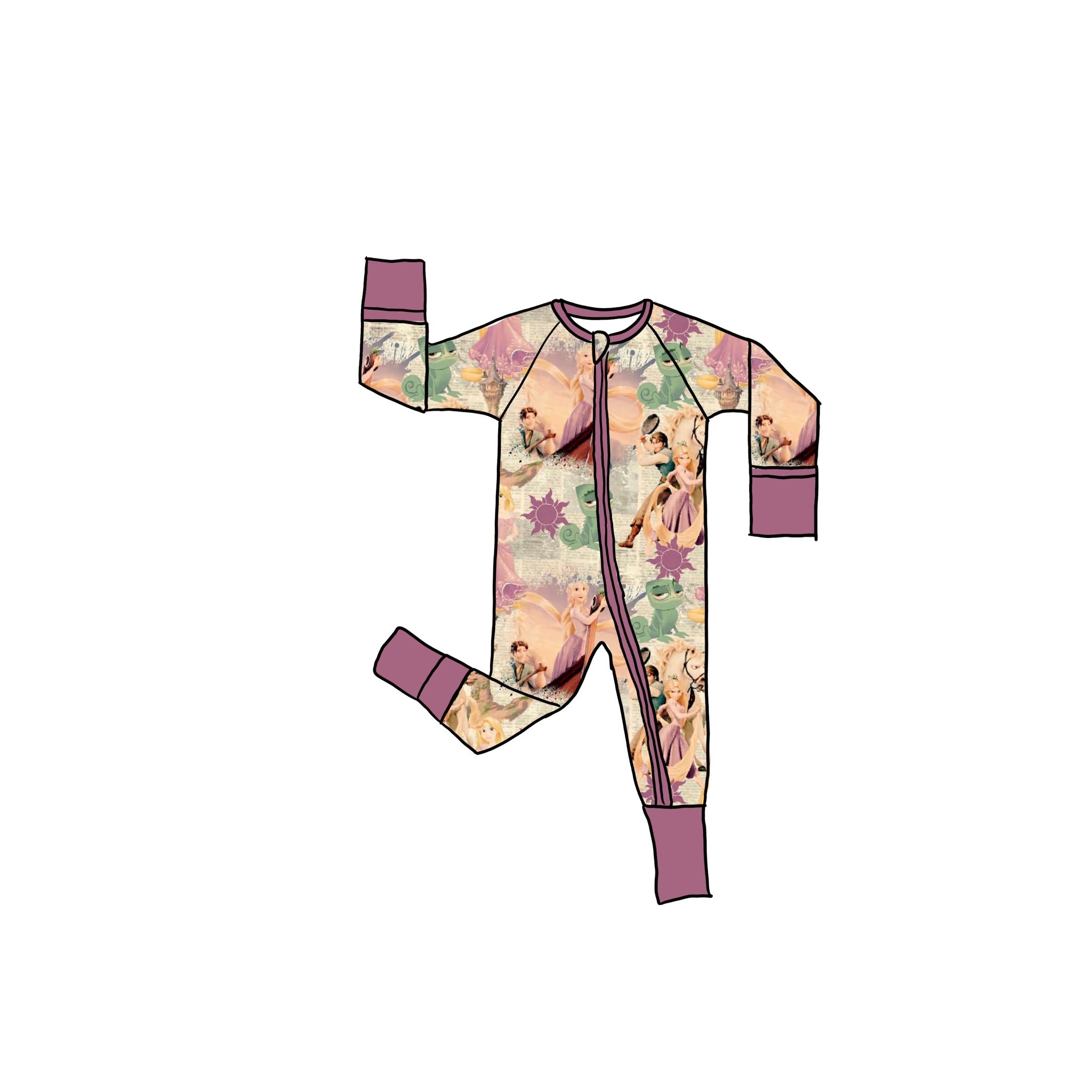 Floating Light Bamboo Zippie Romper