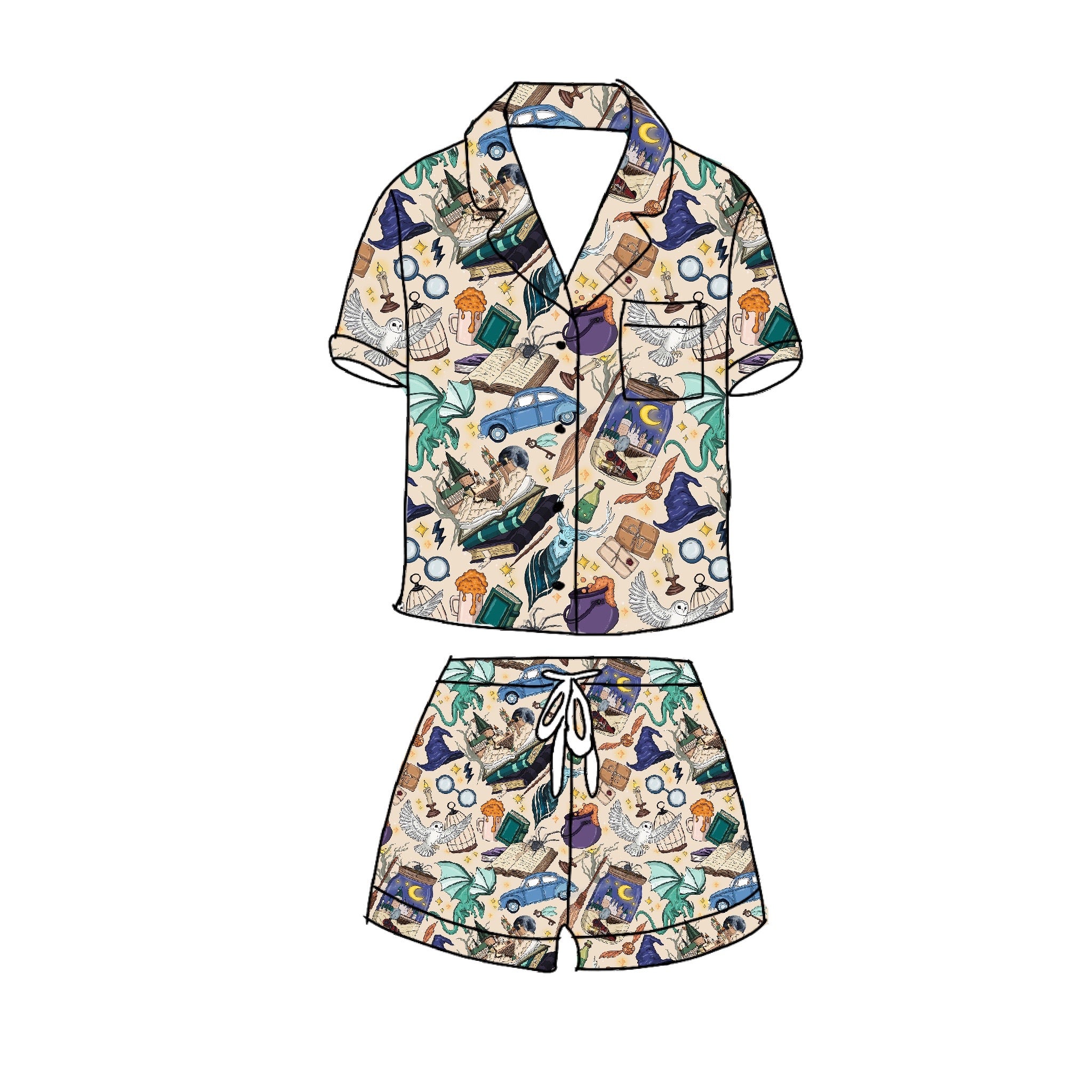 Platform 9 3/4 Women’s Button Down and Short set