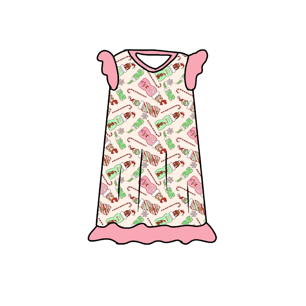 Cindy Lou Juice Flutter Sleeve Nightgown