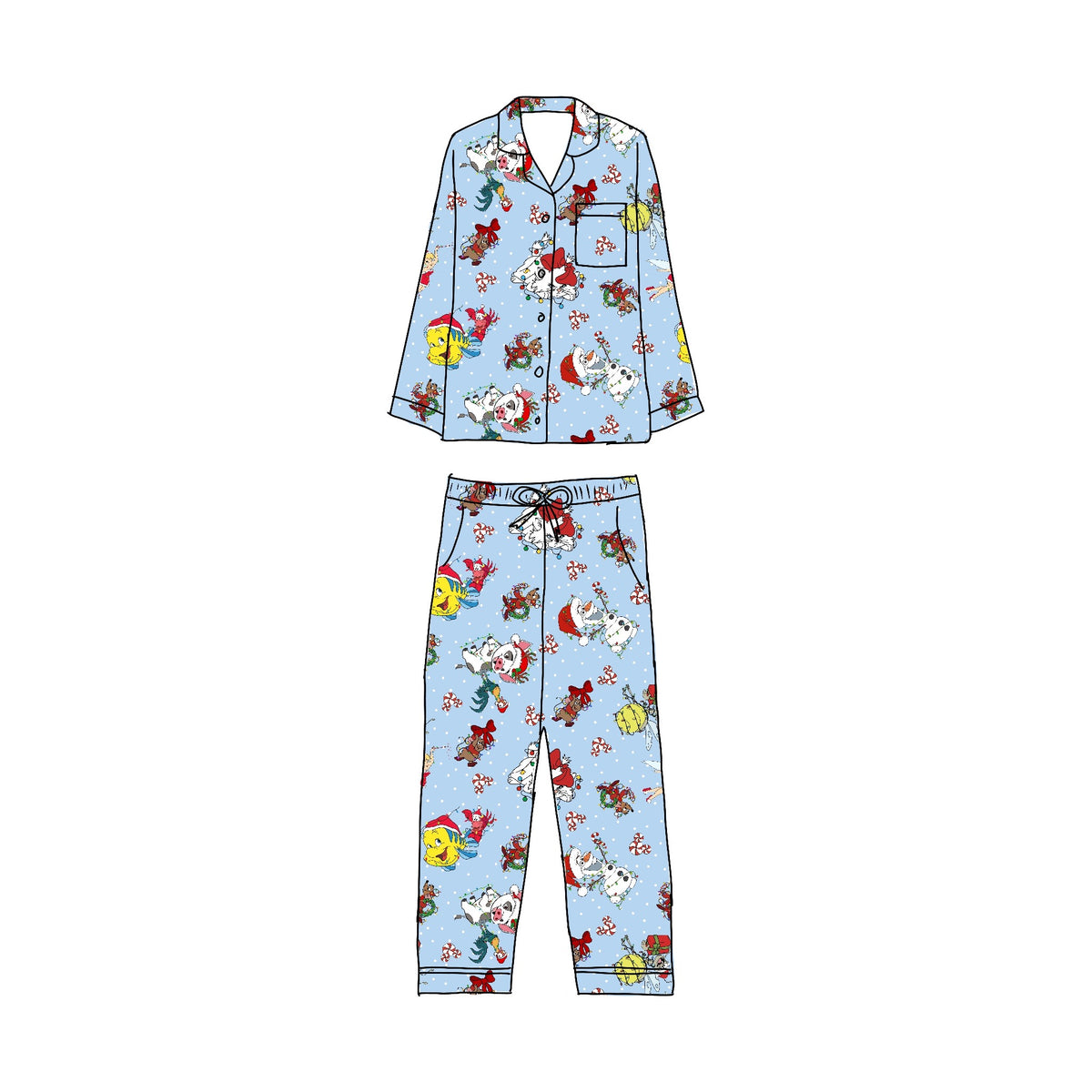 Sidekicking Holidays 2-piece button down set