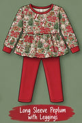 Peppermint Cocoa Peplum with leggings