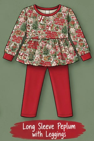 Peppermint Cocoa Peplum with leggings