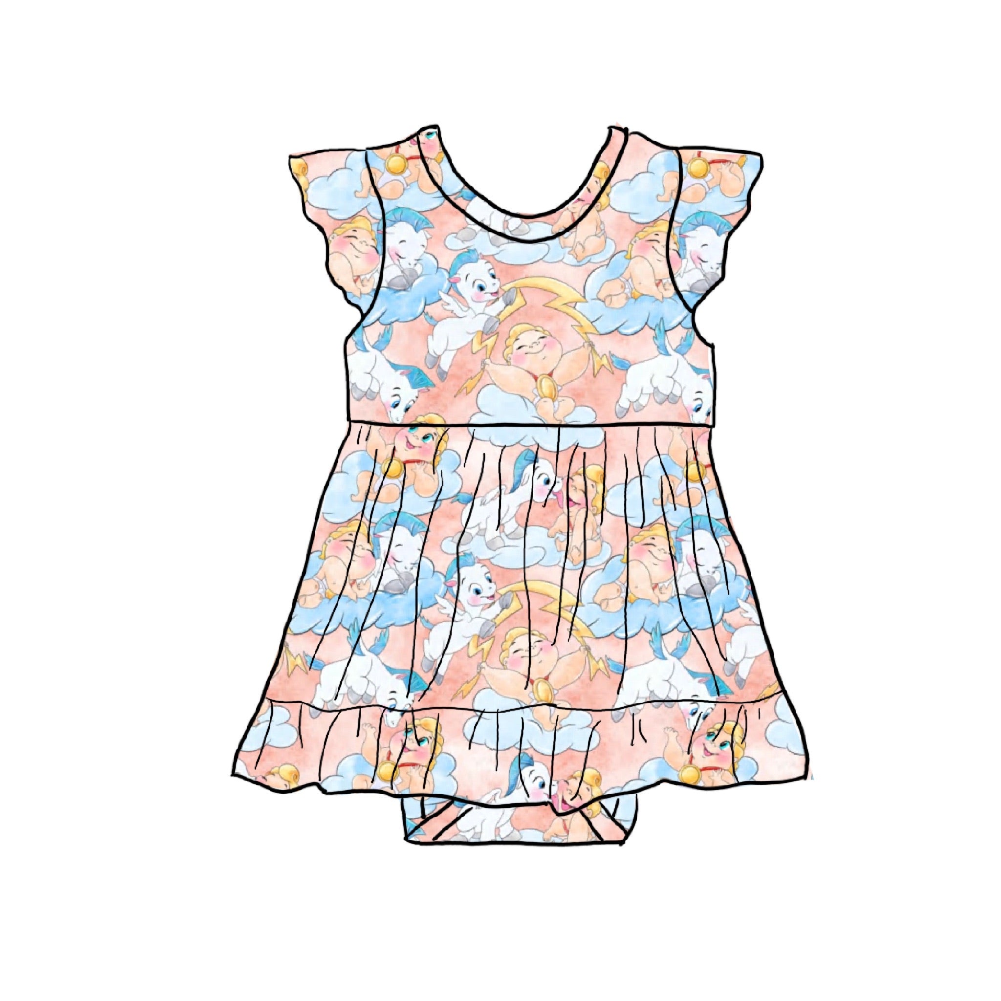 Hercules Hercules Bamboo Viscose Baby Skirted Bodysuit
