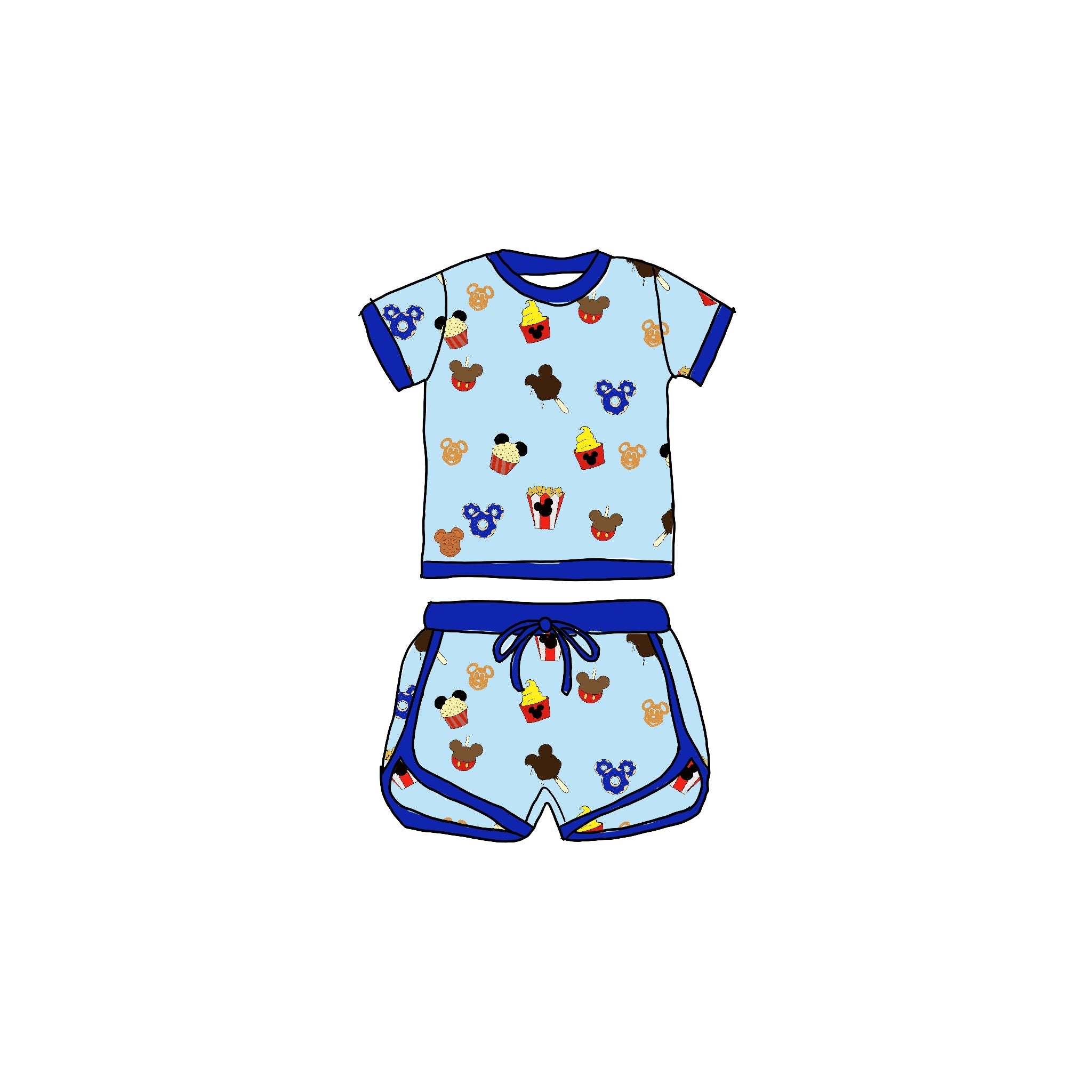 Snackin Bamboo Drawstring Short Set