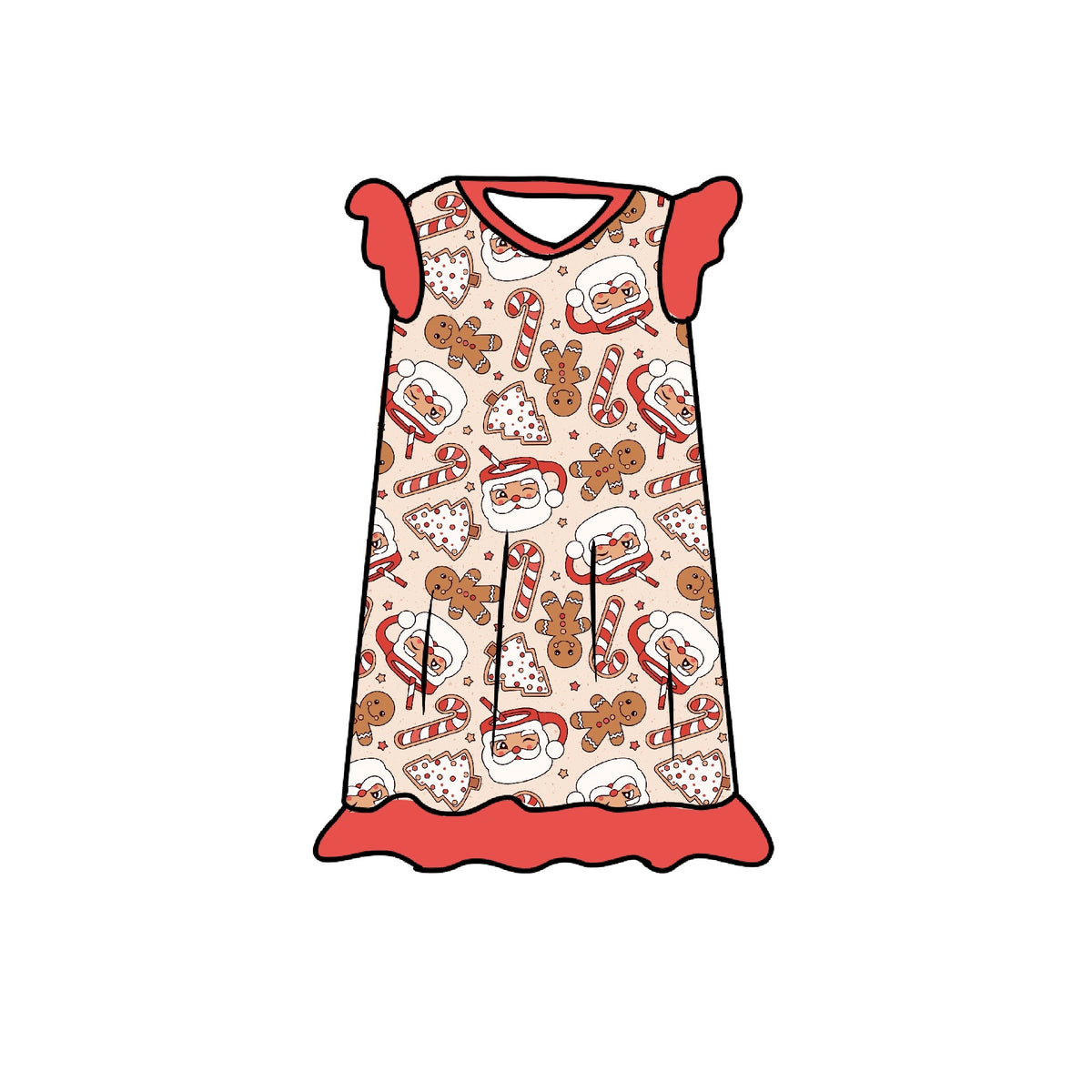 Gingersnap Flutter Sleeve Nightgown