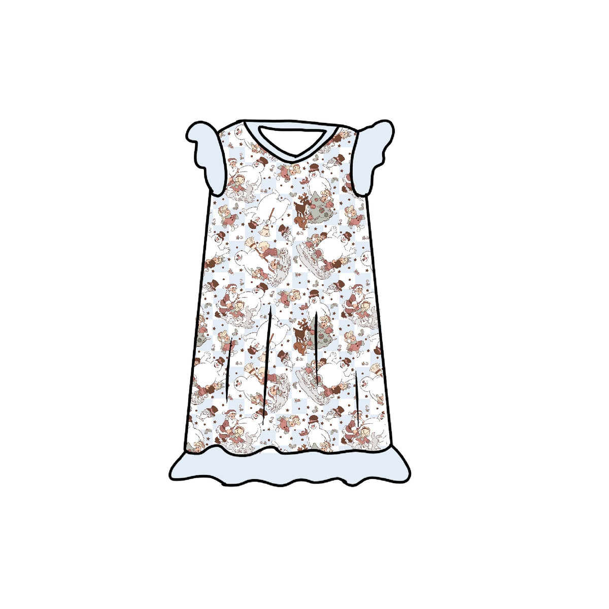 Made of Snow Flutter Sleeve Nightgown