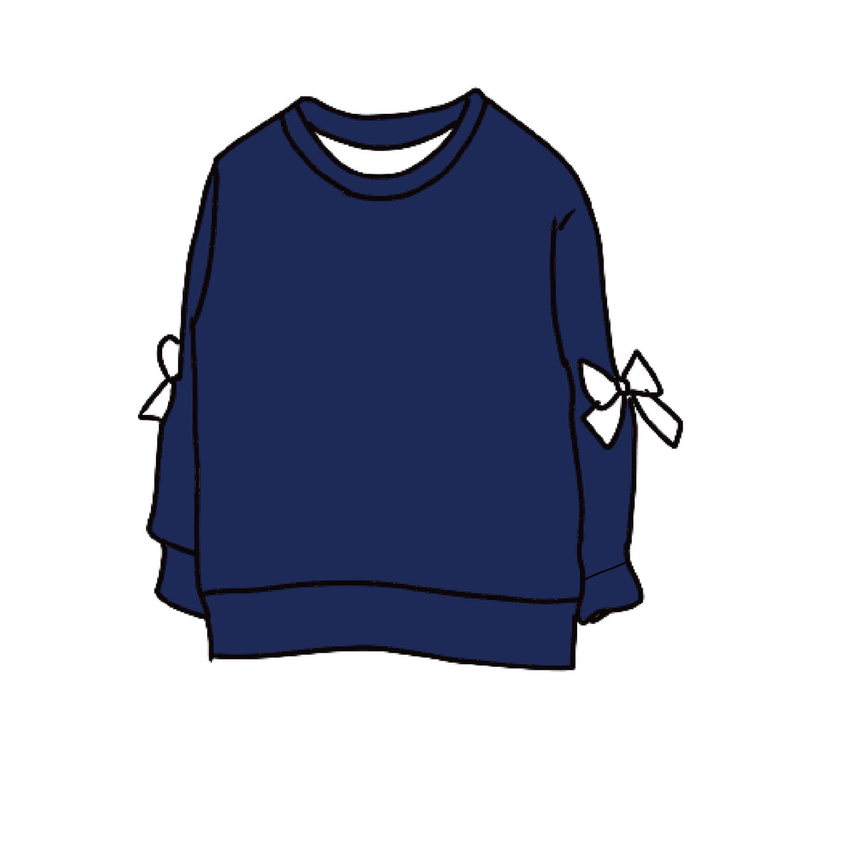 Bow  Sleeve  Crewneck Sweatshirt