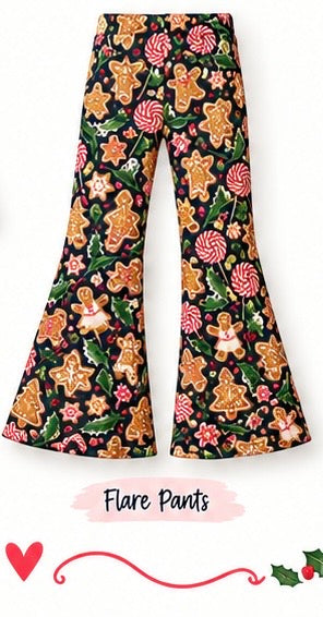Gingerbread Bakery Adult bamboo Flare Pants and Shirt Set