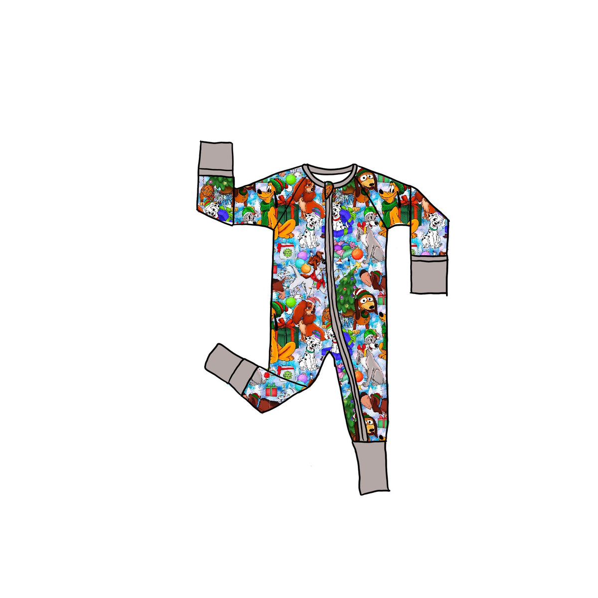 Santa’s Paws Bamboo Zippie Romper