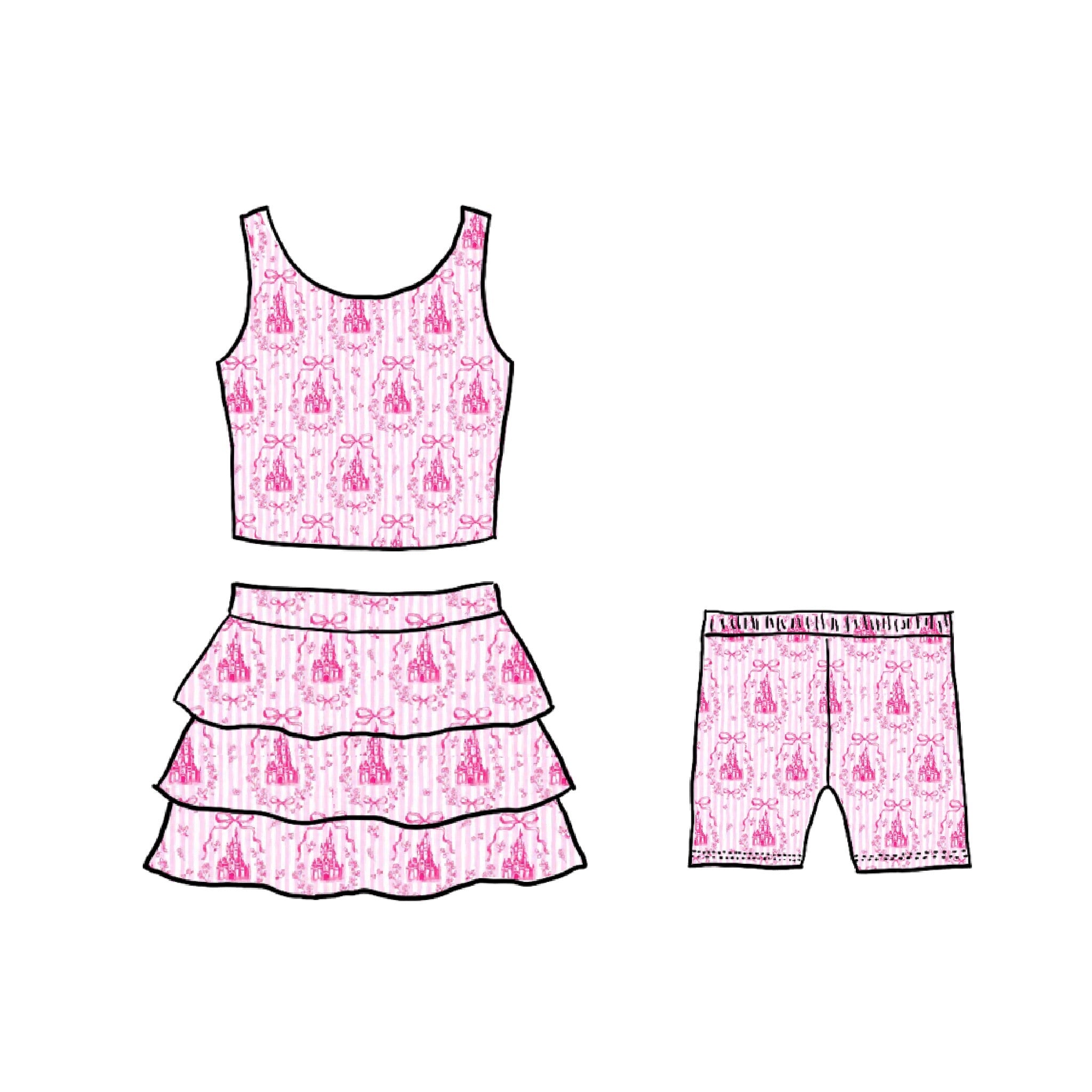 Pretty in Pink Athletic Skirt Set