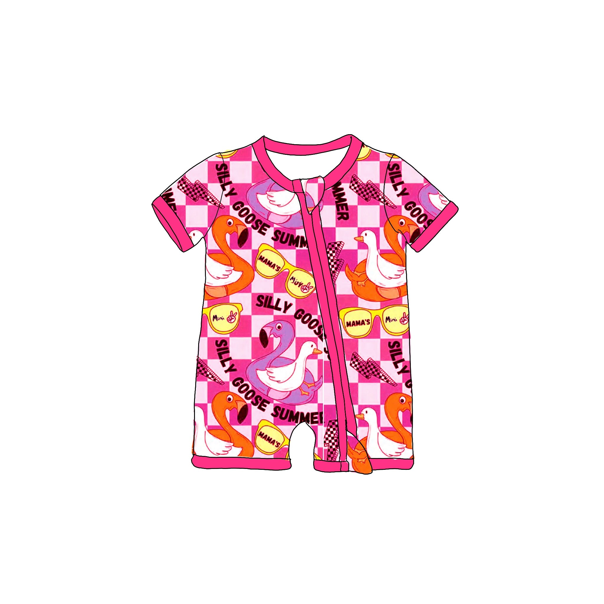 Pink Silly Goose Summer Shortie Romper
