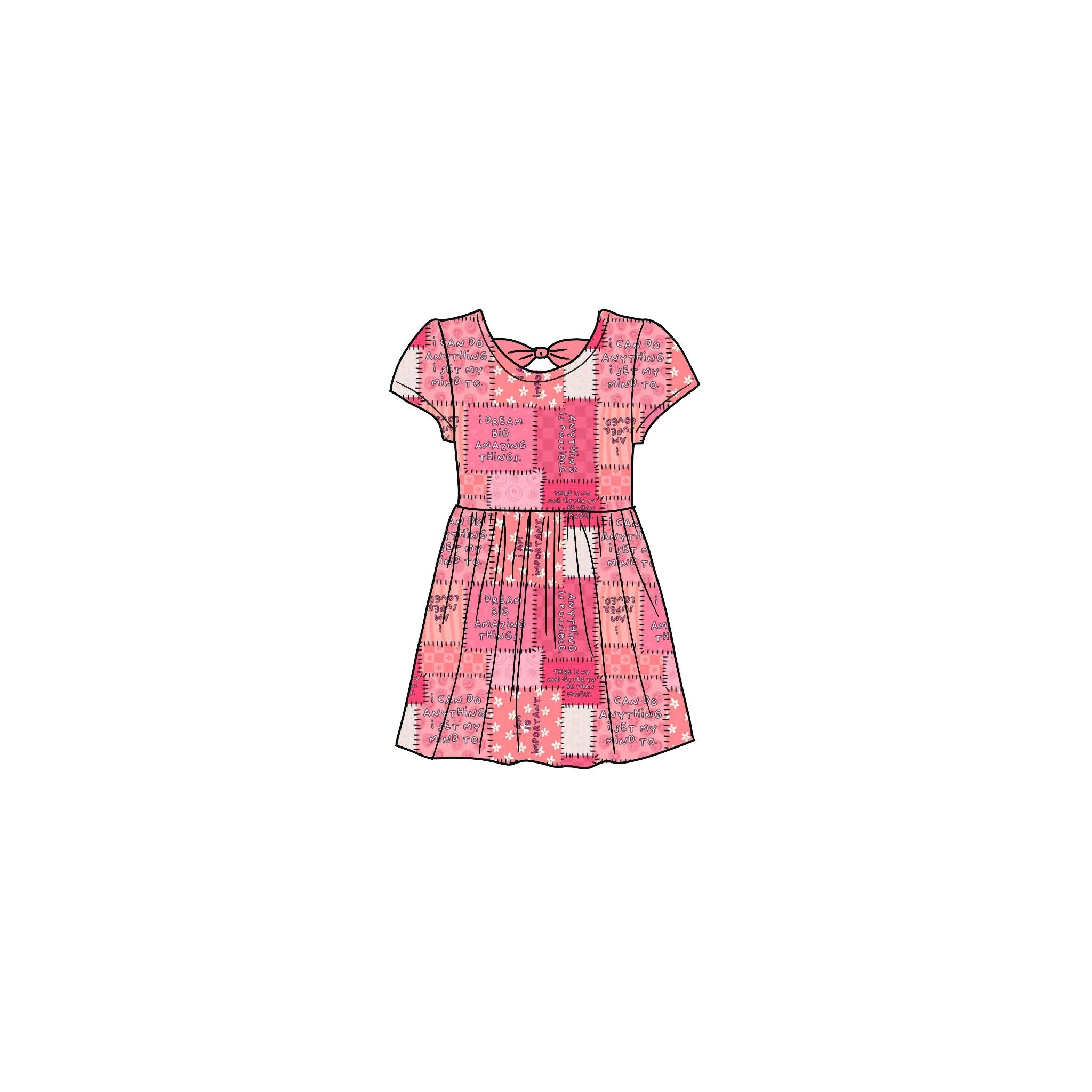Possibility Patches Bamboo Dress with Bow
