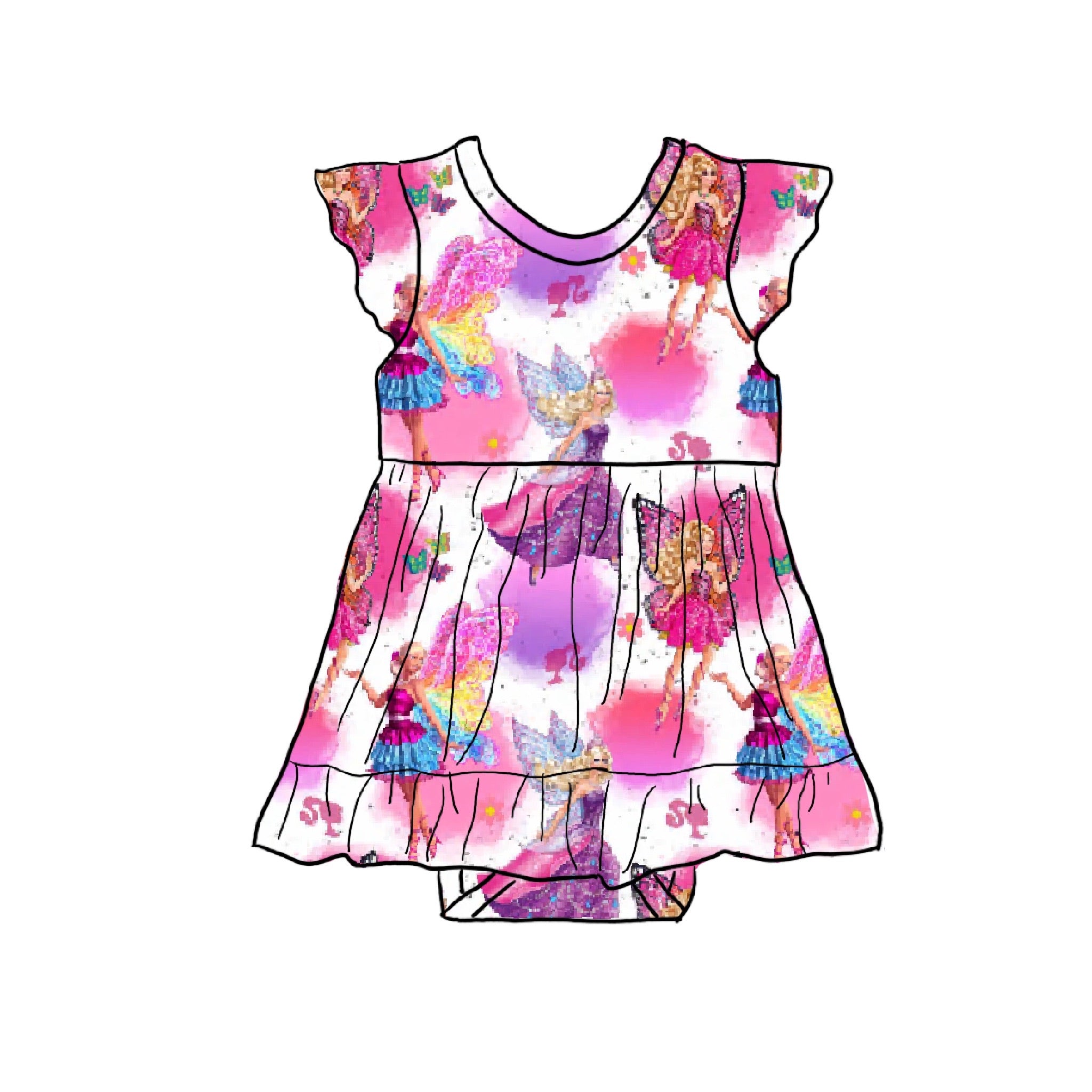 Fairy Secrets Bamboo Viscose Baby Skirted Bodysuit