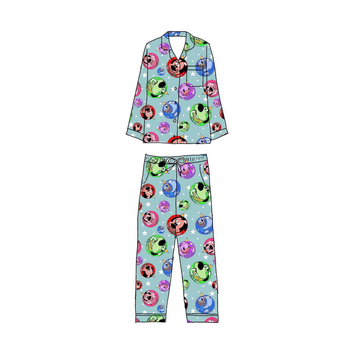 A Hot Dog Holiday 2-piece button down set