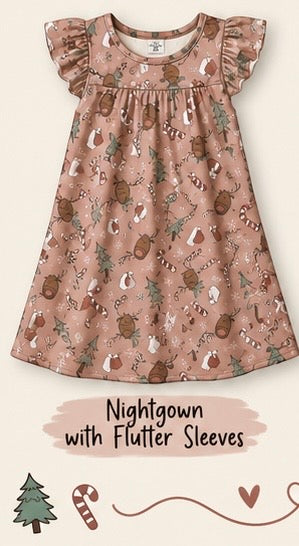 Reindeer Games Flutter Sleeve Nightgown