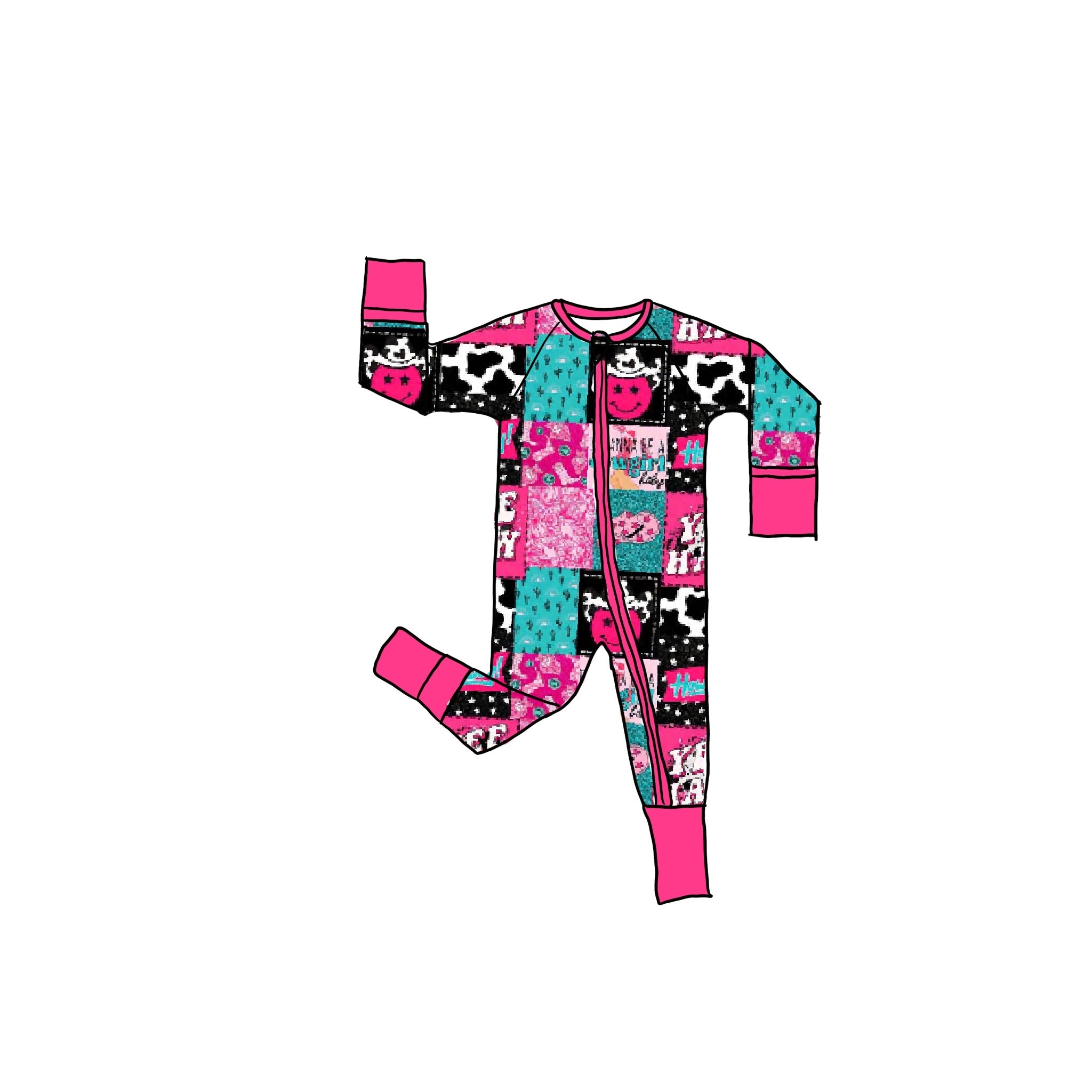 Cowgirl Chic Bamboo Zippie Romper