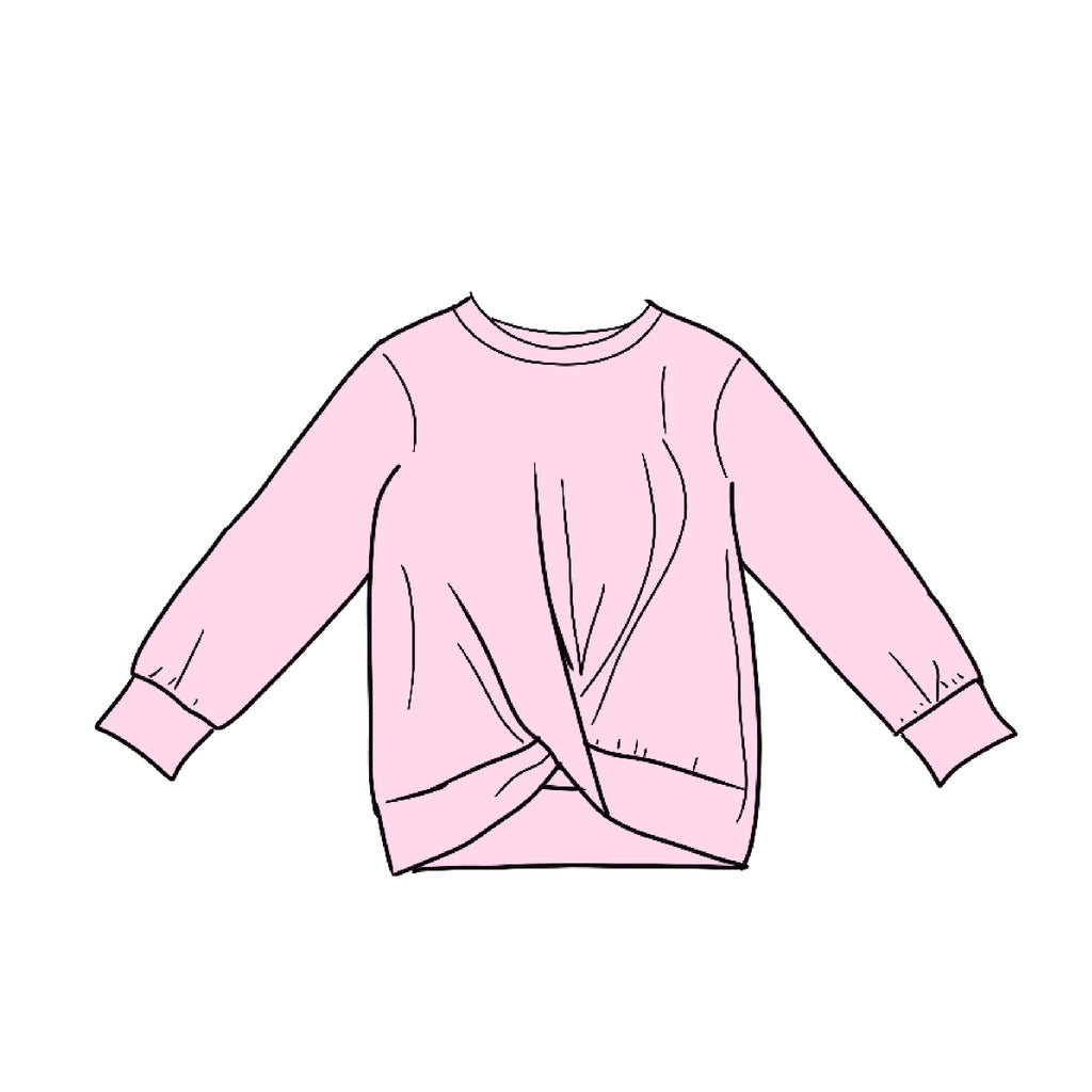 Twist Front Long Sleeve Shirt