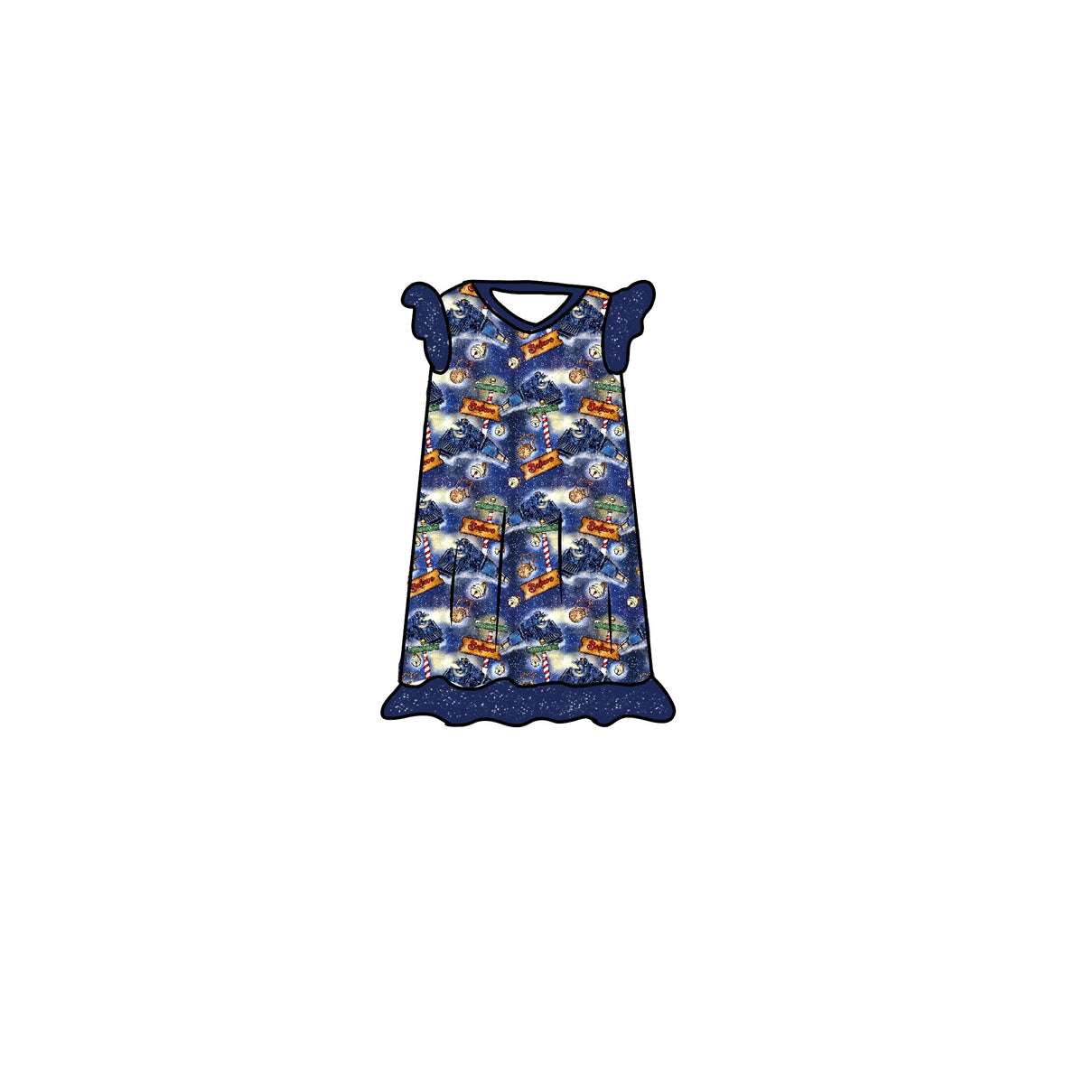 Polar Express Flutter Sleeve Nightgown