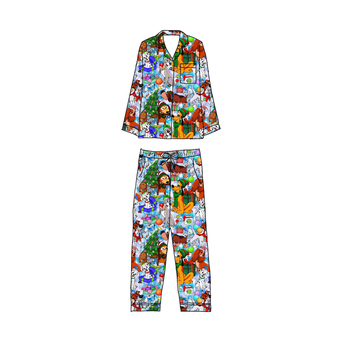 Santa’s Paws 2-piece button down set