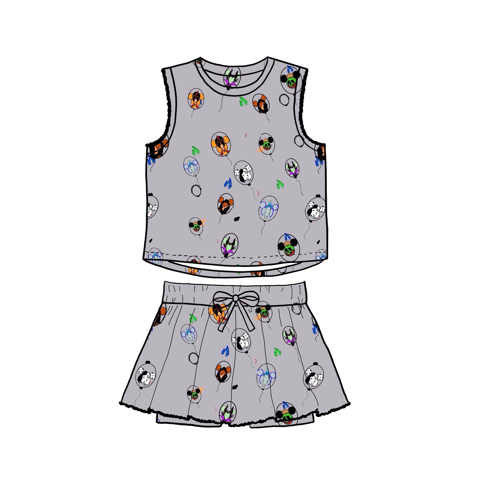 Villainous Squiggle Trim Athletic Set