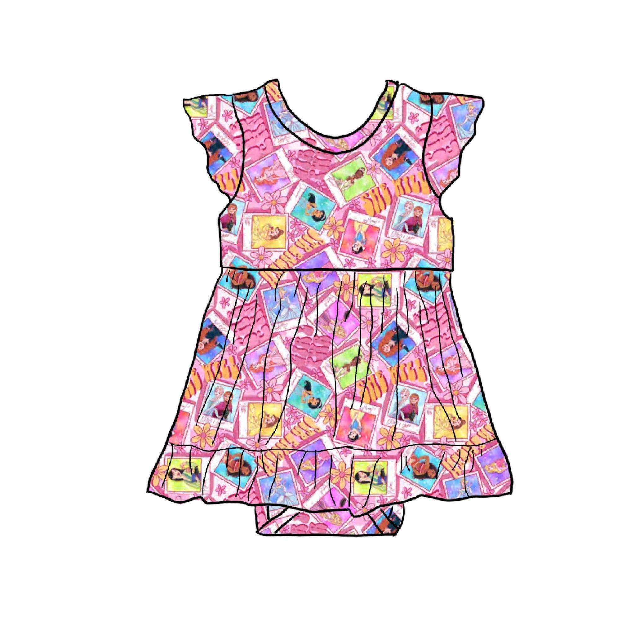 Polaroid Power Bamboo Viscose Baby Skirted Bodysuit