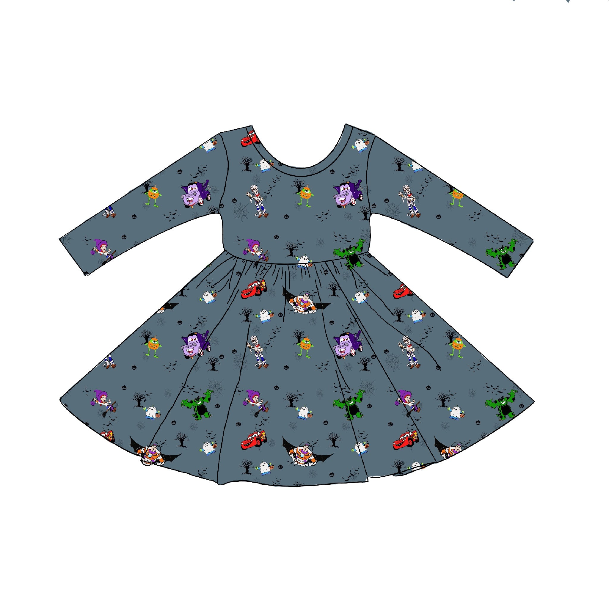 Pixar Frights Long Sleeve Bamboo Dress