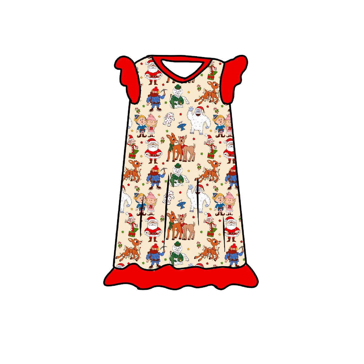 Christmas Misfits Flutter Sleeve Nightgown