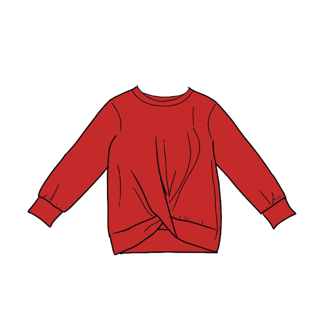 Twist Front Long Sleeve Shirt
