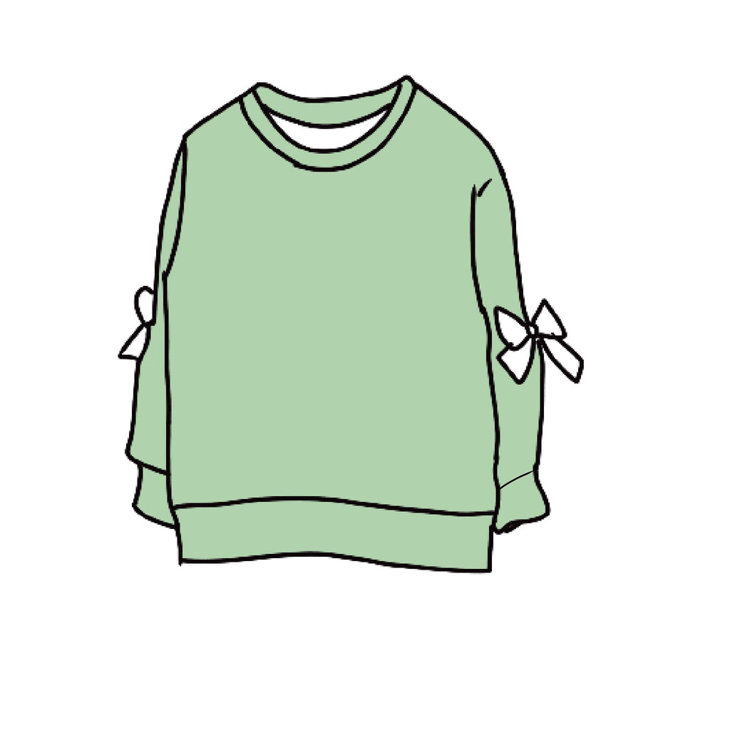 Bow  Sleeve  Crewneck Sweatshirt