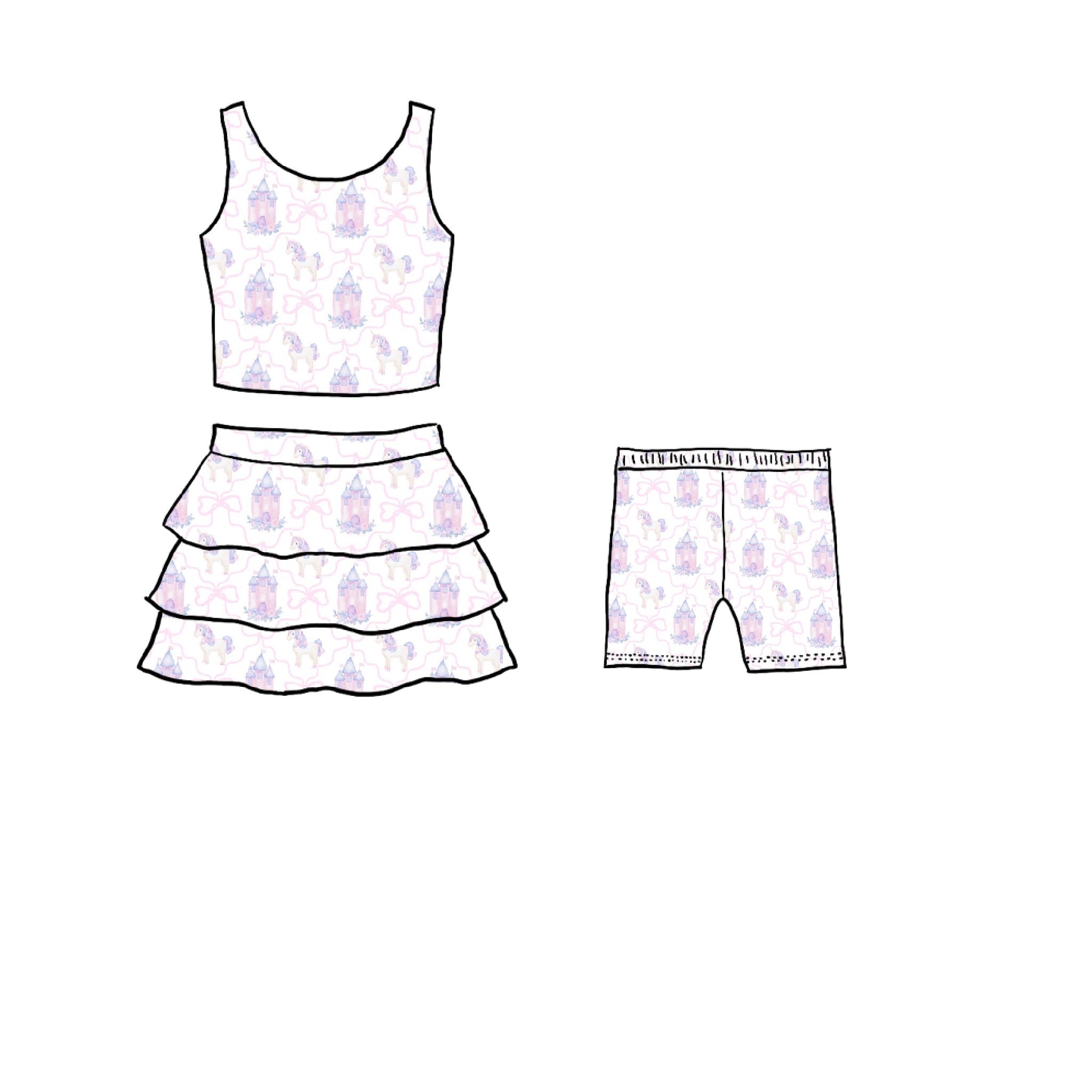 Unicorn Dreams Athletic Skirt Set