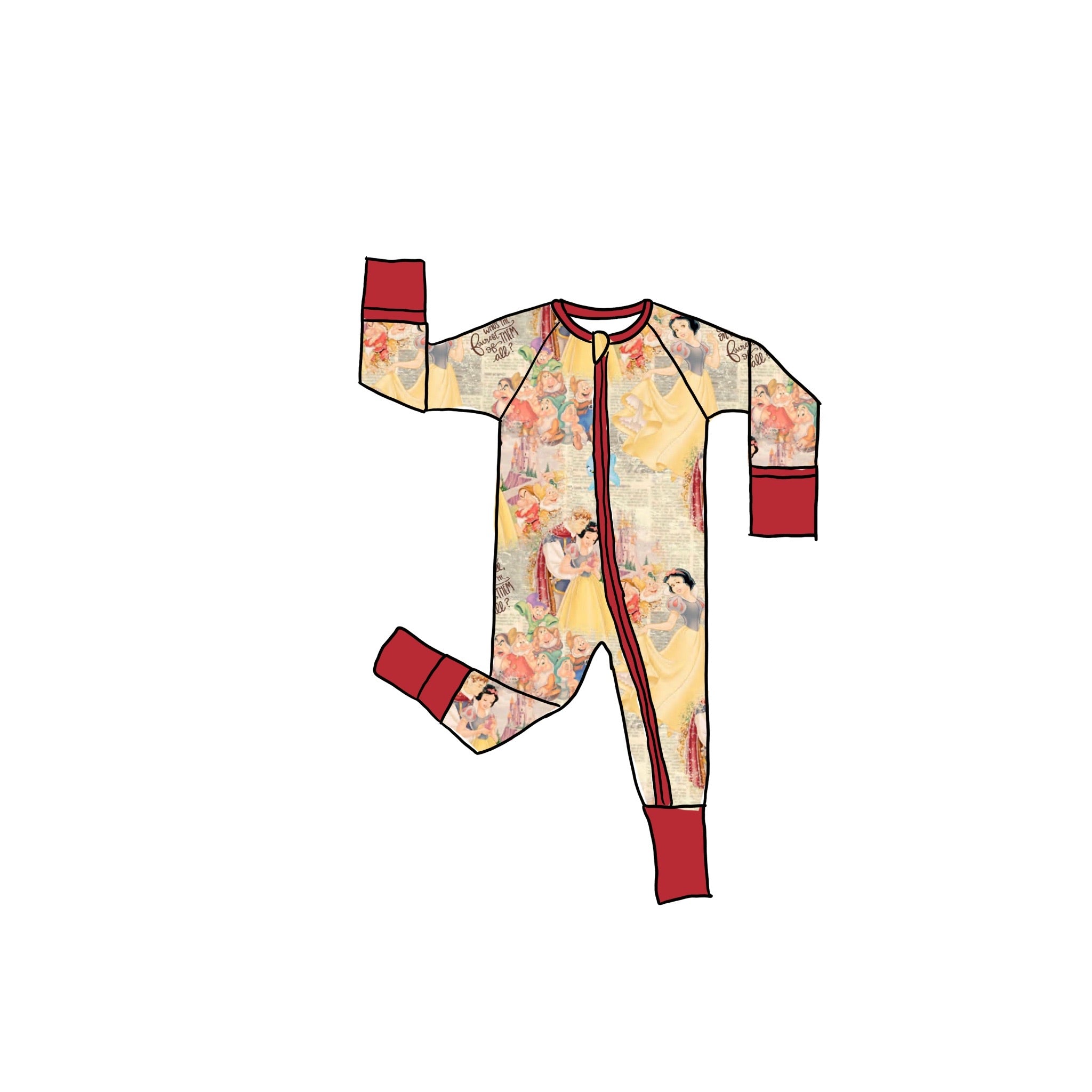 Fairest of them All Bamboo Zippie Romper