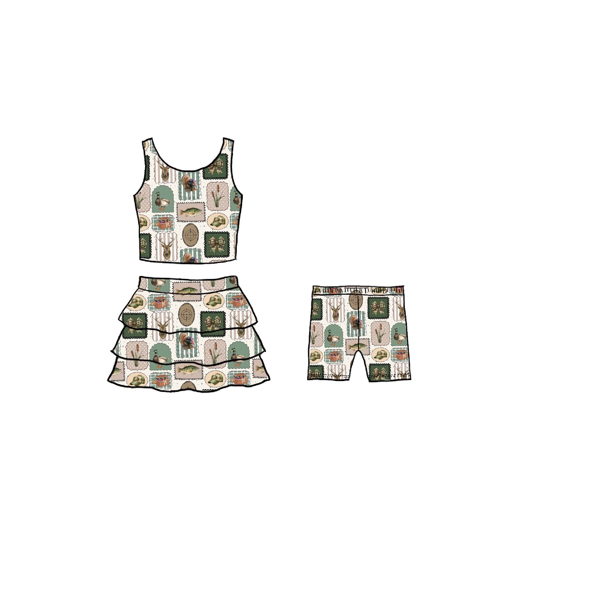 Prairie Stamps Athletic Skirt Set