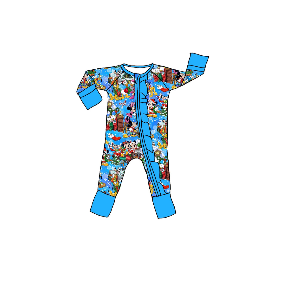 Mouska-Days Bamboo Ruffle Zippie Romper
