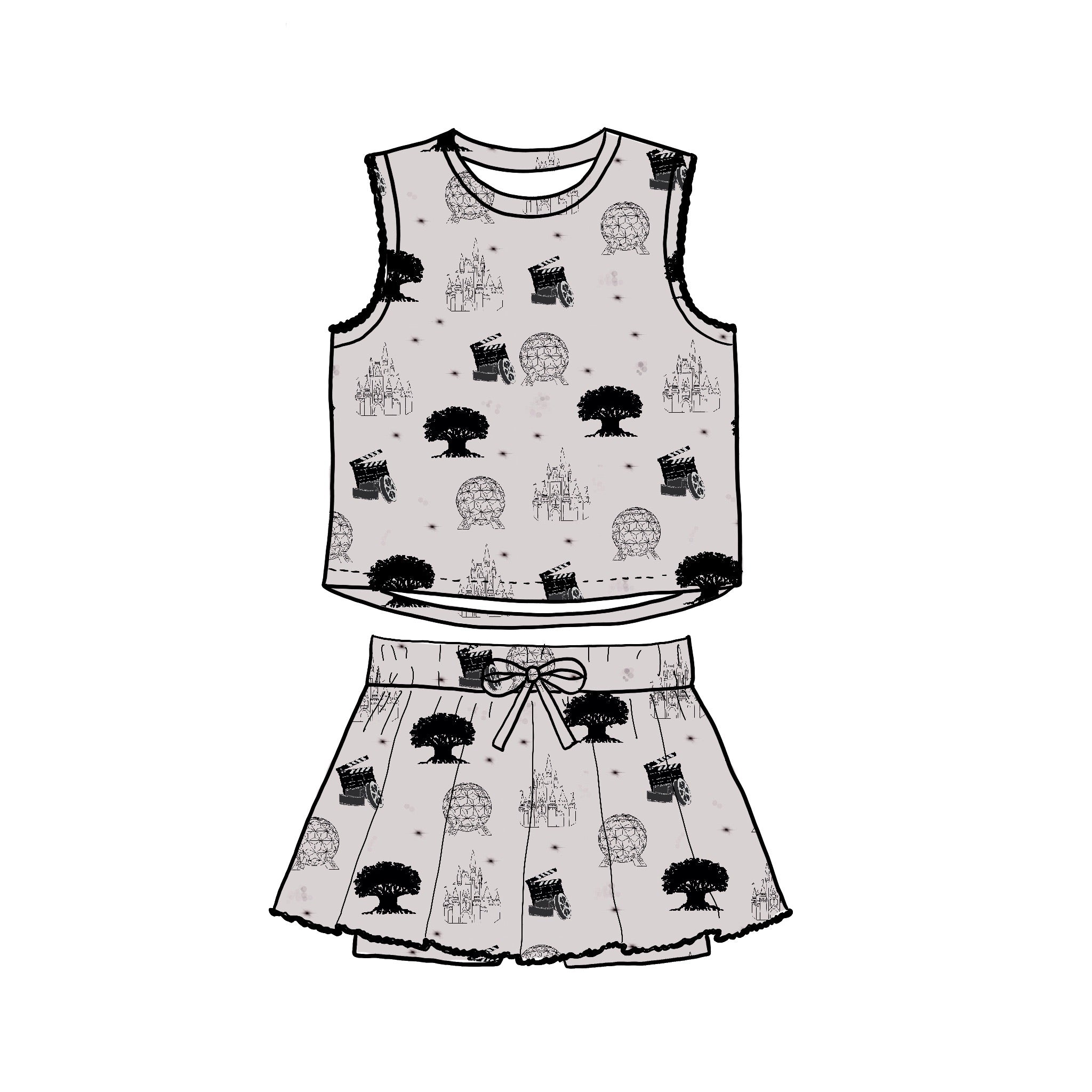 Park Hoppin Squiggle Trim Athletic Set