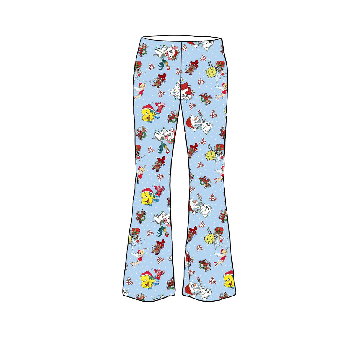 Sidekicking Holidays Adult bamboo Flare Pants and Shirt Set