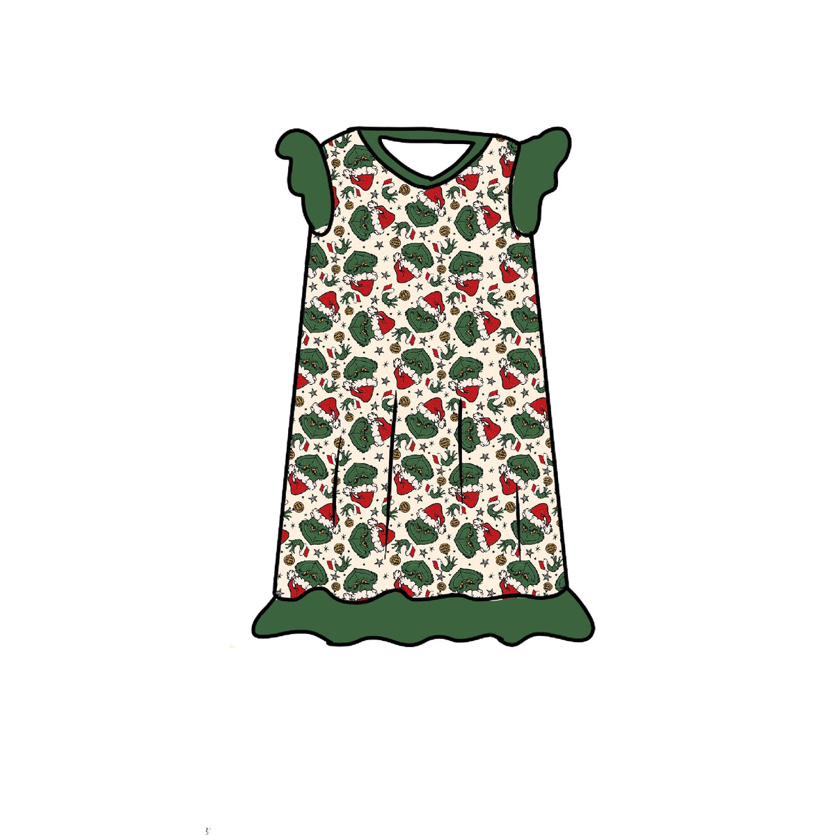 Stink Stank Stunk Flutter Sleeve Nightgown