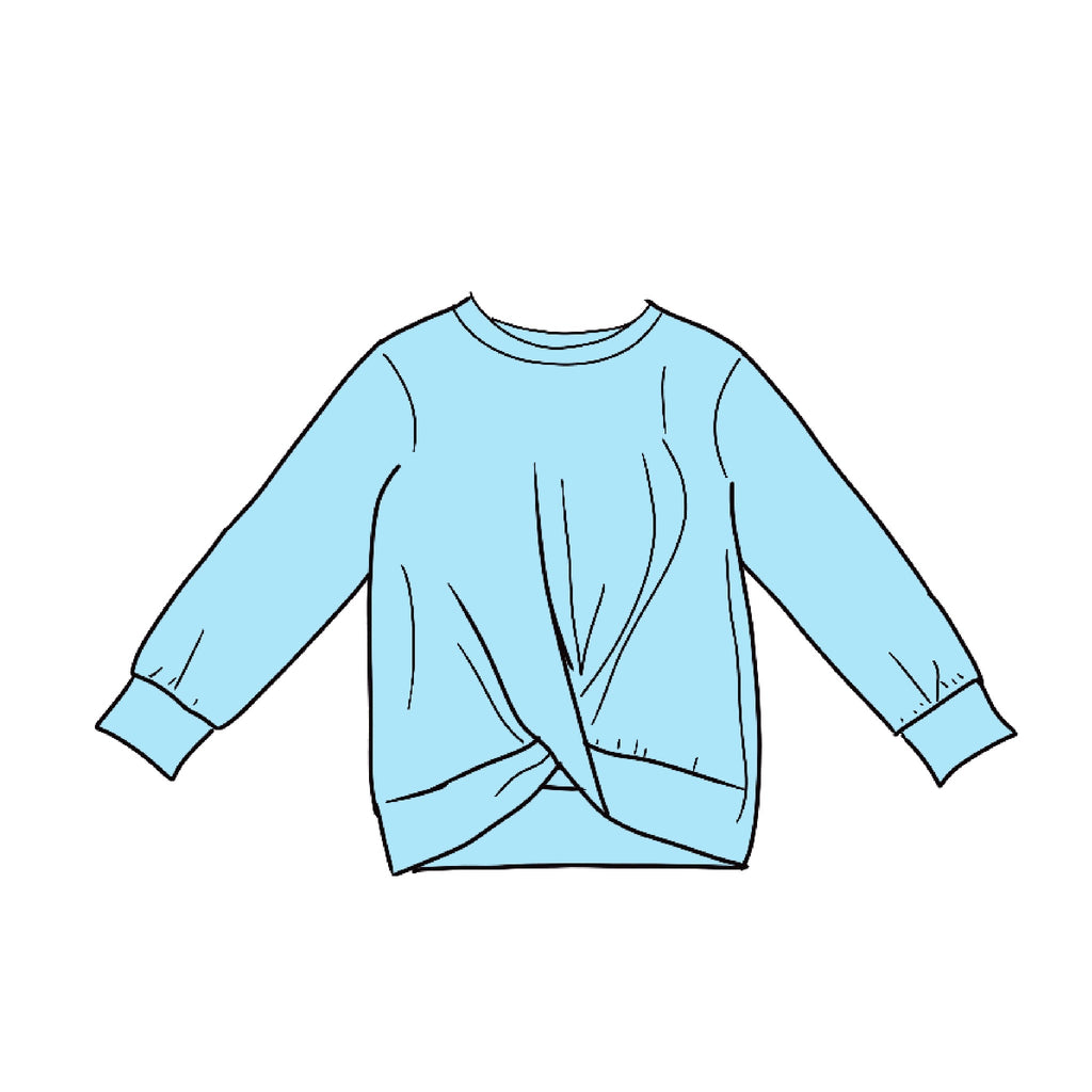 Twist Front Long Sleeve Shirt