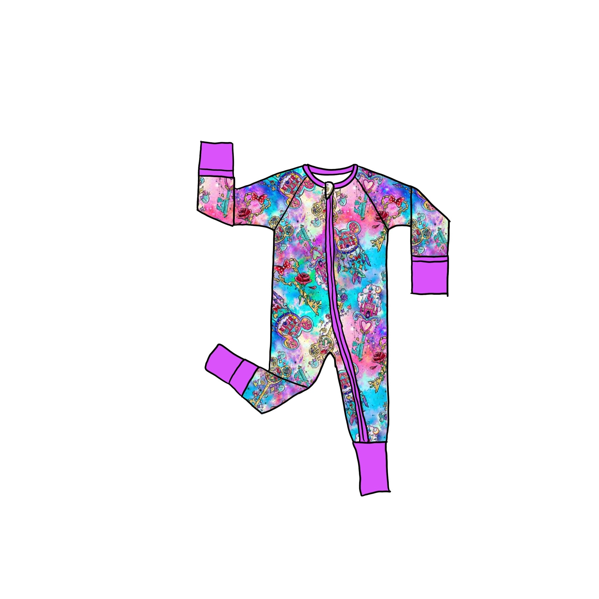 ‘Key’ngdom Bamboo Zippie Romper