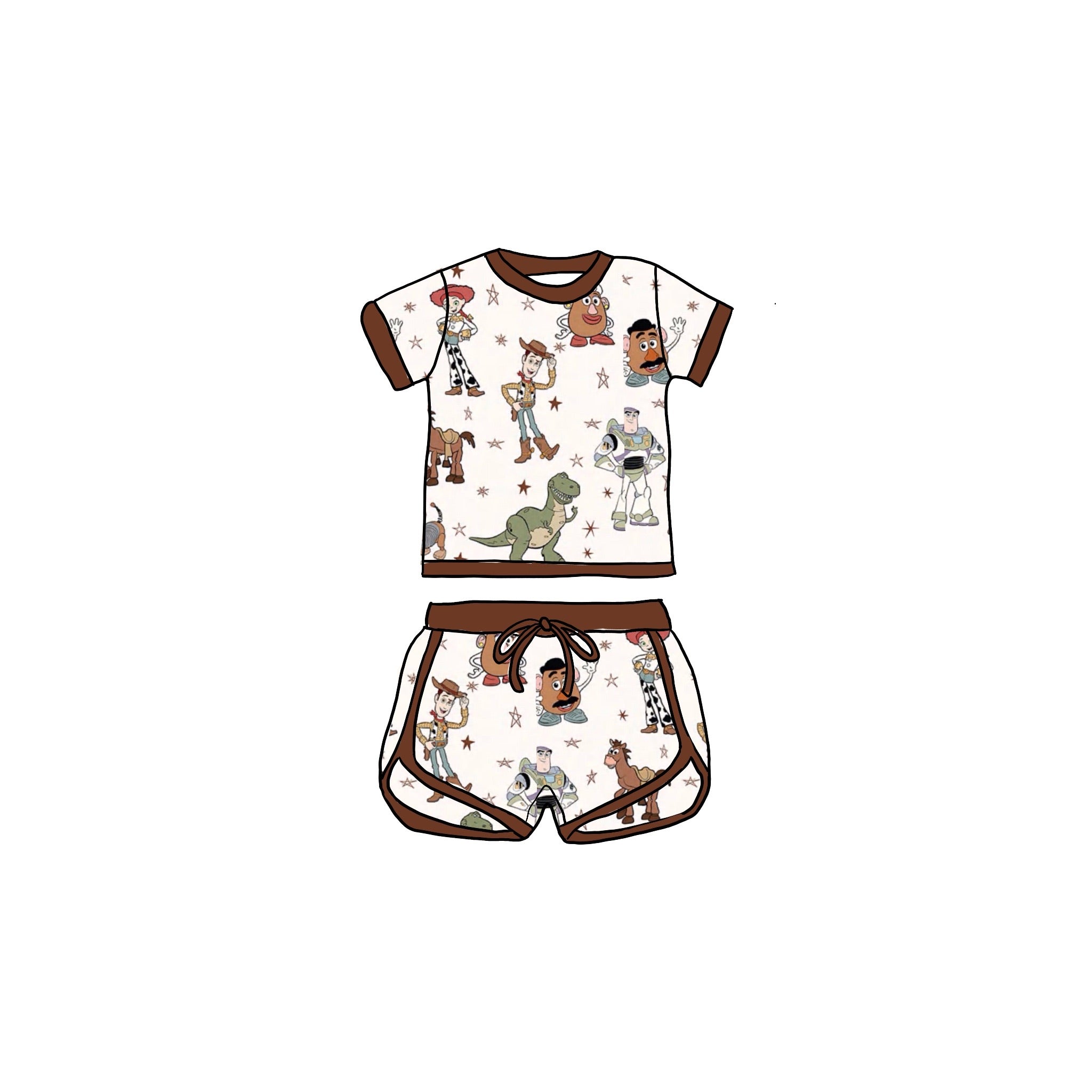 Rodeo Roundup Bamboo Drawstring Short Set