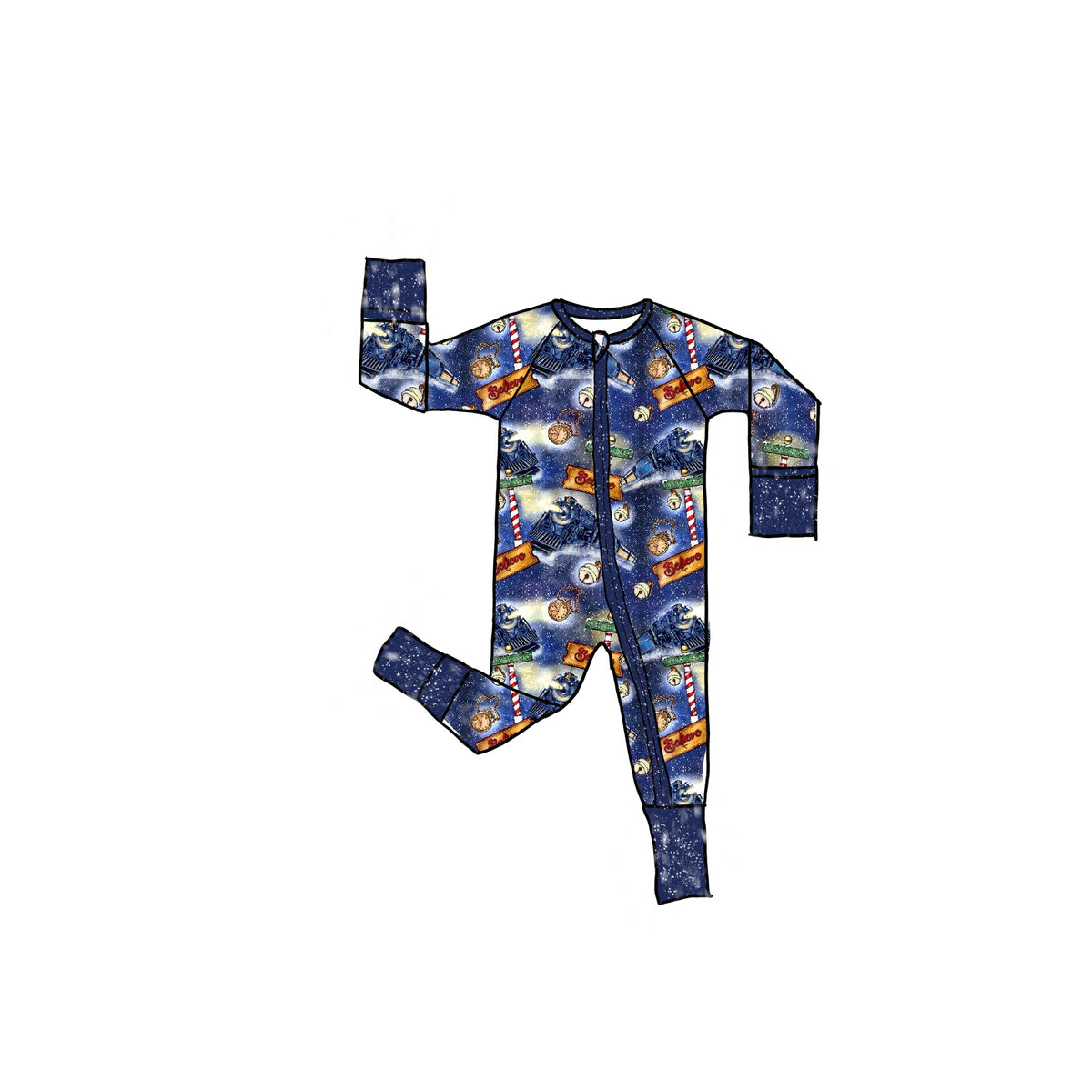 Polar Express Bamboo Zippie Romper
