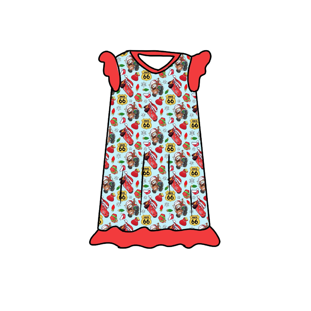 A Mater XMas Flutter Sleeve Nightgown