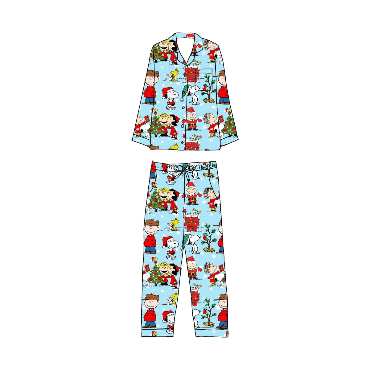 CB Christmas Tree 2-piece button down set