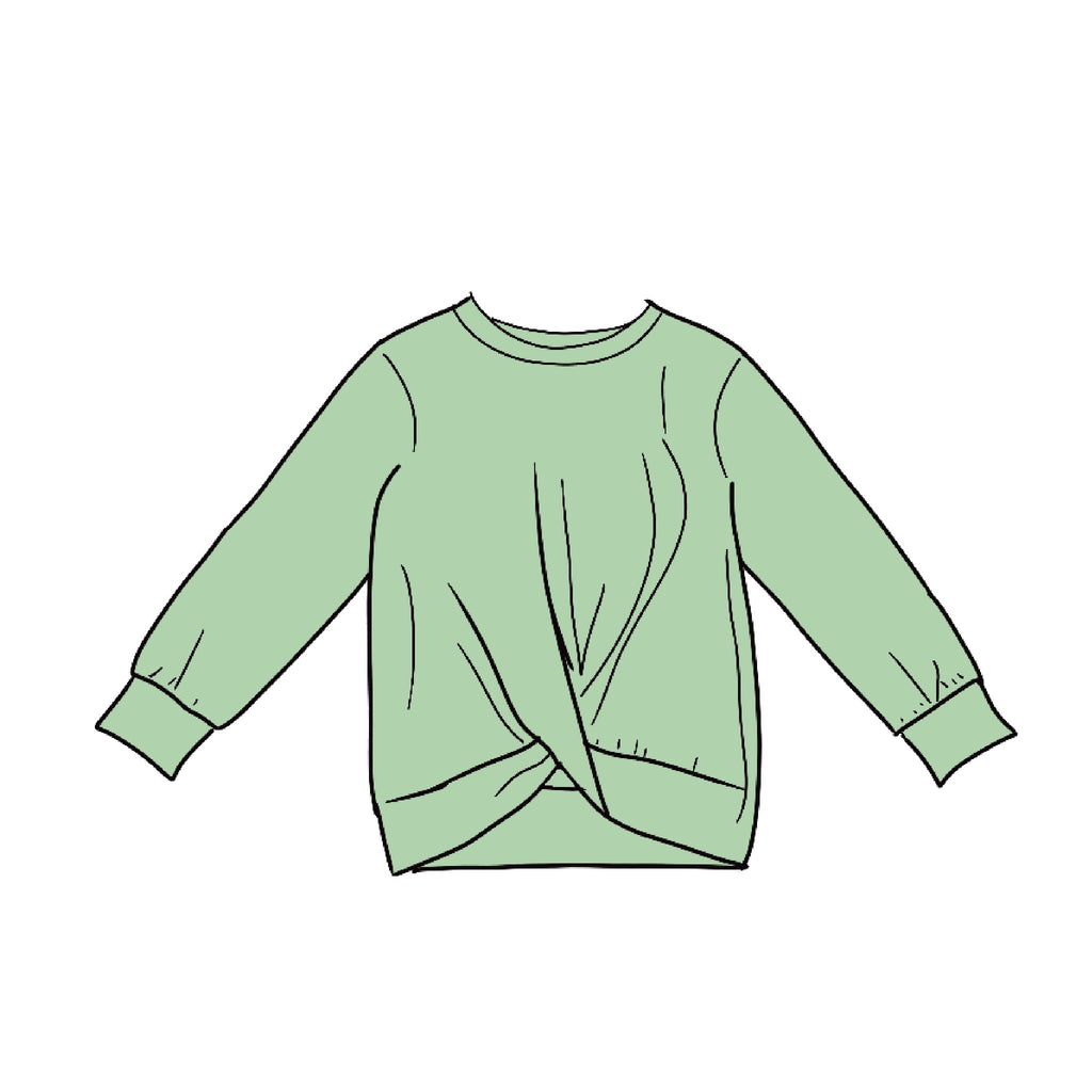 Twist Front Long Sleeve Shirt