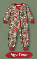 Peppermint Cocoa Bamboo Zippie Romper