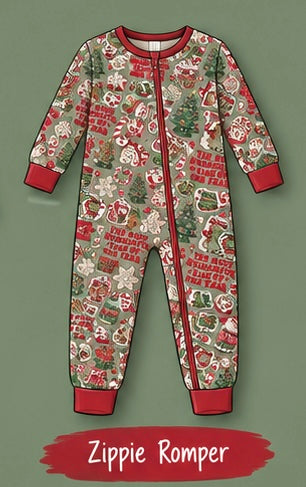 Peppermint Cocoa Bamboo Zippie Romper
