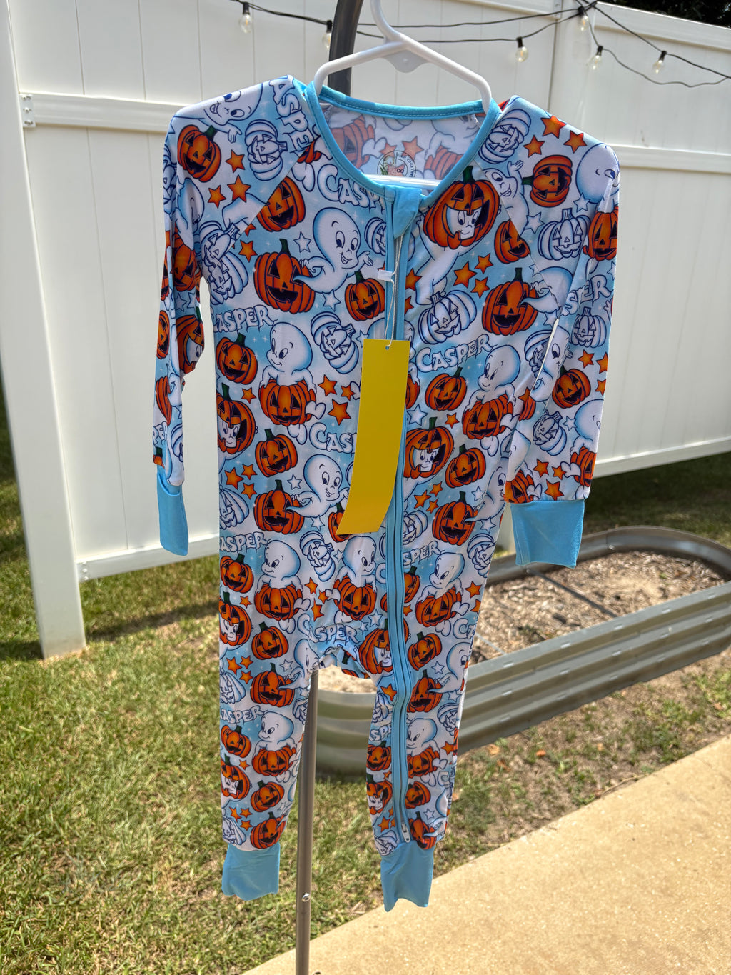 Friendly Ghost Zippie Romper