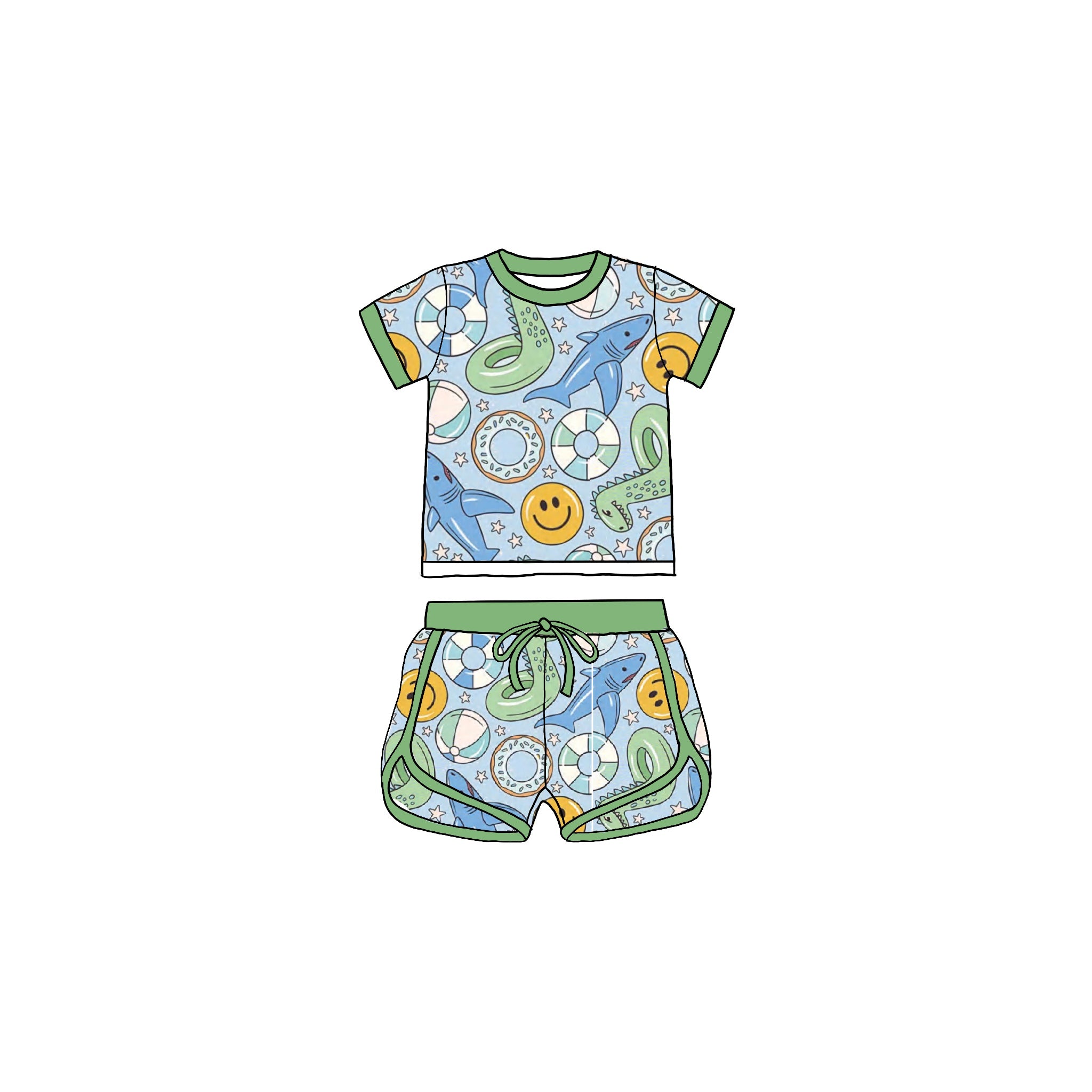 Pool Day Bamboo Drawstring Short Set