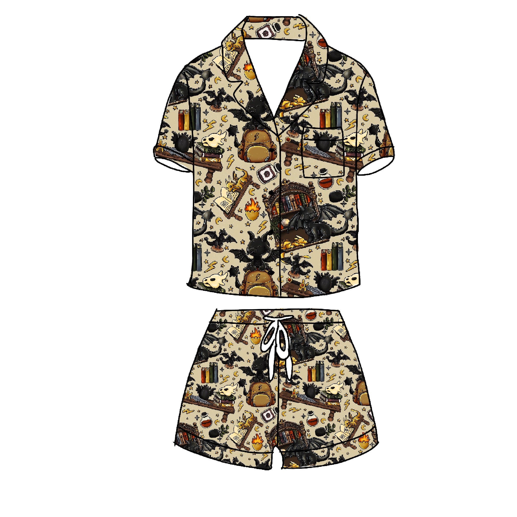 Mythical Loom Women’s Button Down and Short set